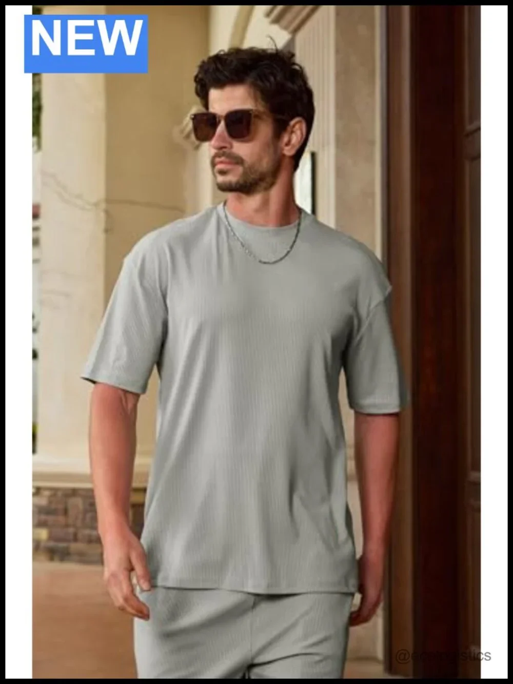 Men's 2 Piece Short Set Oversize T-Shirt Drawstring Tracksuit Athletic Casual